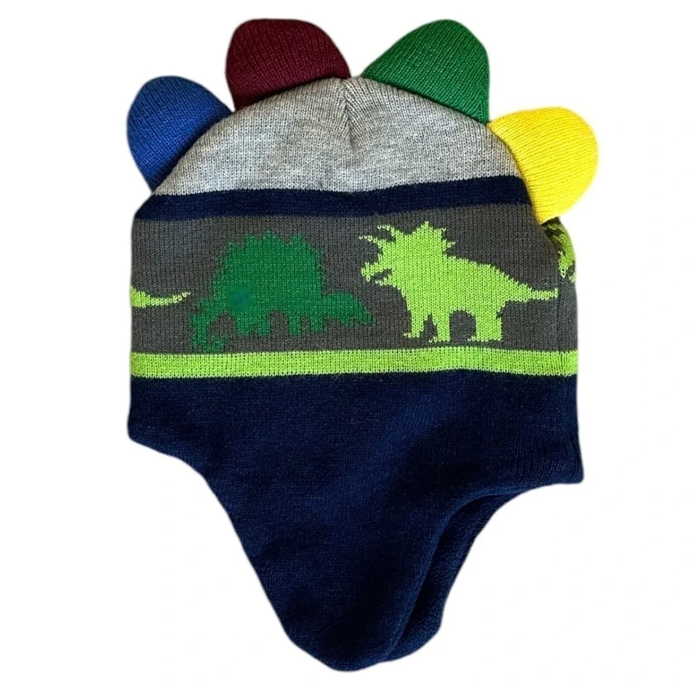 Boutique Addie & Tate Dinosaur Triceratop Ankylosaurus Mohawk Trapper Hat Cap